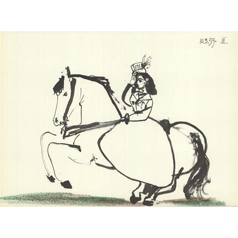 1959 Pablo Picasso Equestrian On Horse Modernism France Lithograph