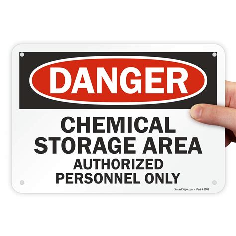 Smartsign Aluminum Osha Safety Sign Legenddanger Chemical Storage