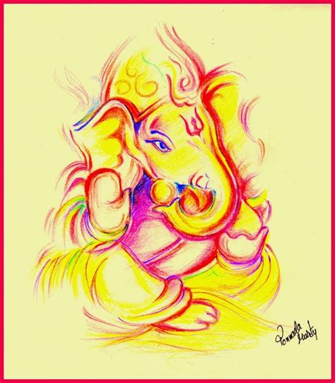 Sketches and Drawings : Ganesh -colour pencils | Sketches, Colored ...