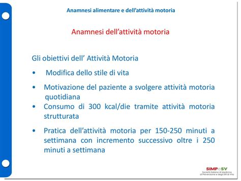 Anamnesi alimentare e dellattività motoria Gallieno Marri ppt scaricare