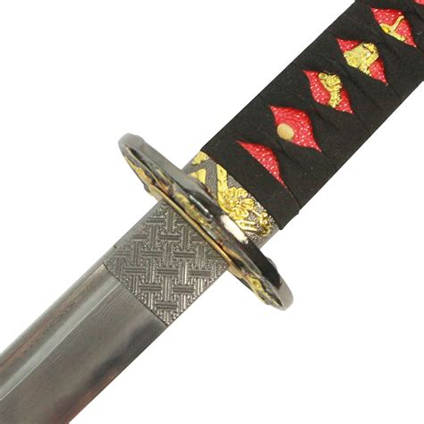 DTYES Full Handmade Damascus Steel Heat Tempered Clay Tempered Katana