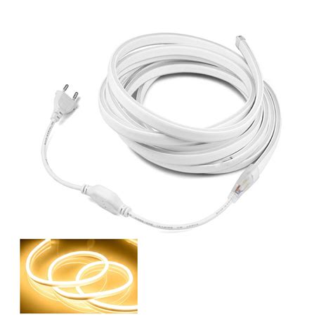 Mangueira Neon Led Branco Quente 1 Metro E 50cm Flexivel 110V Conector