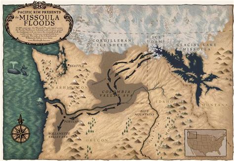 Map of the Missoula Floods that Formed the Columbia and Willamette ...