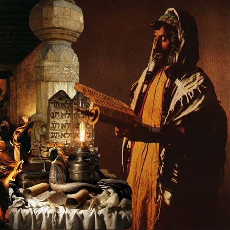 Pharisee Rabbi Reading The Torah In Capernaum Synagogue Jewish