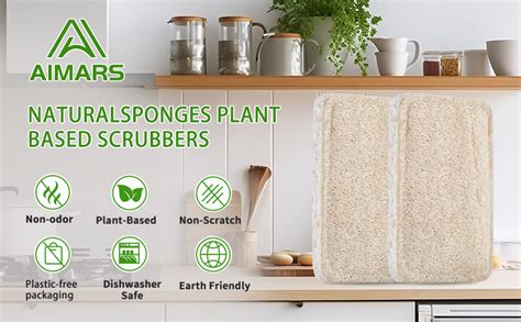 Amazon Natural Loofah Sponge Plant Based Cleaning Sponges Kitchen