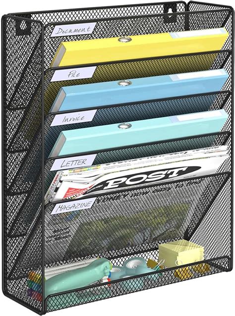 Amazon BOHDK Wall File Organizer Mesh 6 Tier Hanging Wall