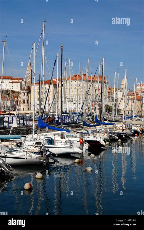 Piran Pirano Harbor Harbour Slovenia Stock Photo Alamy