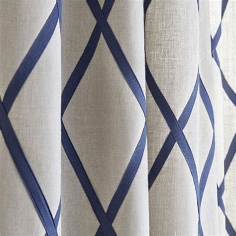 Navy Trellis Curtains Thibaut Navy Linen Curtains Diamond Curtains