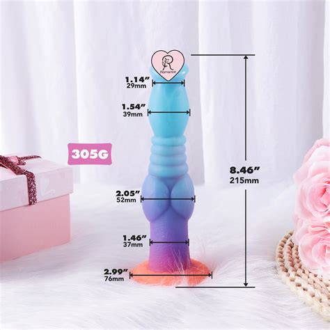 Fantasy Long Dildo Soft Silicone Knotted Dildo Glow In Dark Dildo