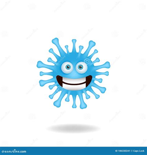 Cartoon Design Concept of Coronavirus Bacteria with Smile Expression ...