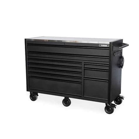 Husky Modular Tool Storage 62 In W Heavy Duty Matte Black Mobile