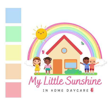 Diverse Daycare Logo Rainbow Daycare Logo Sunshine Daycare Logo