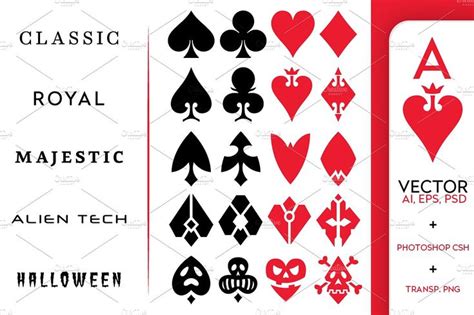 Playing Card Vector Symbols | Playing cards design, Playing cards art ...