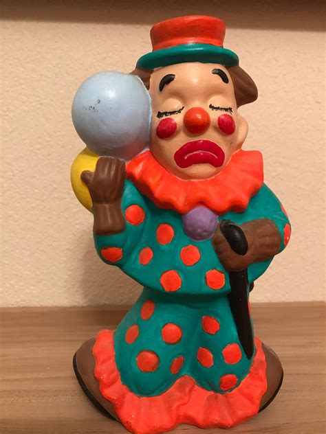 Vintage Ceramic Mr Happysad Clown Figurine Two Faced Clown Etsy