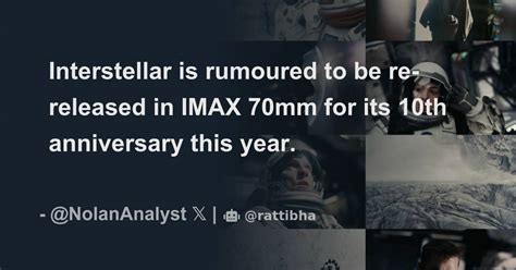 Interstellar Is Rumoured To Be Re Released In Imax 70mm For Its 10th