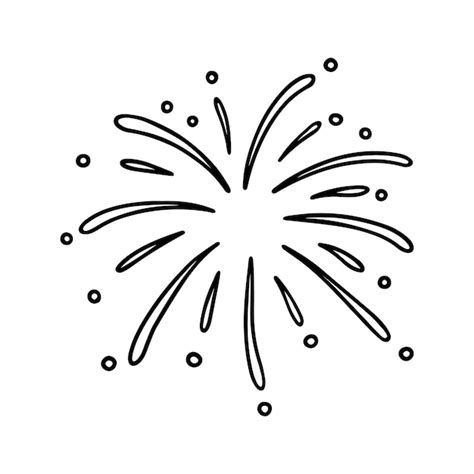 Doodle De Fuegos Artificiales Dibujados A Mano Vector Premium