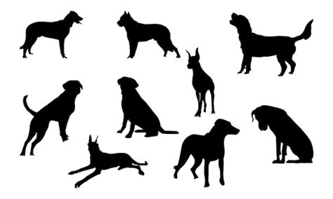 Premium Vector Silhouettes Of Dogs