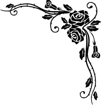 Rose Vine Border Drawing