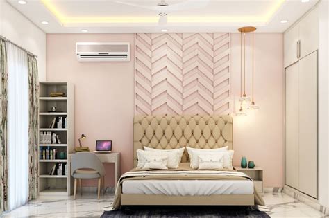 Light Coloured Bedroom Accent Wall Paint Design Livspace