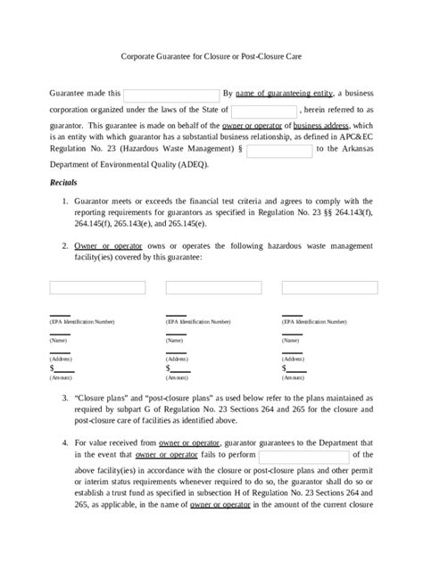 Parentalcorporate Guarantee Template Doc Template Pdffiller