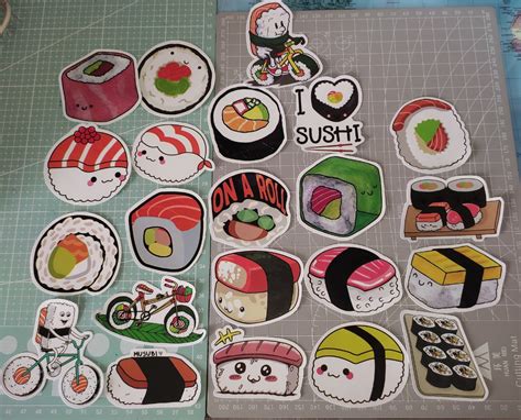 Sushi Vinyl Sticker Flakes Hobbies And Toys Stationery And Craft