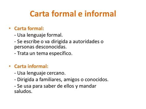 Carta Formal E Informal Carta Formal E Informal Carta Formal Carta