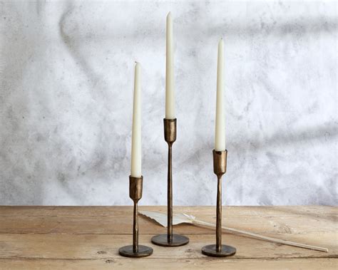 Brass Antique Iron Candle Holders Set - What a Host Home