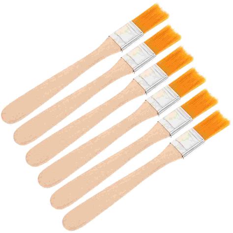 6 Pcs Paint Brush Painting For Wall 1 2 Inch Wooden Handle Small With