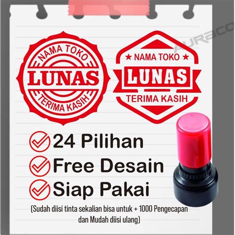 Jual Cod Stempel Lunas Stempel Lunas Bulat Stempel Lunas Persegi