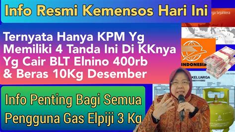 Info Resmi Kemensos Hari Ini KPM Yang Cair BLT Elnino Beras 10 Kg