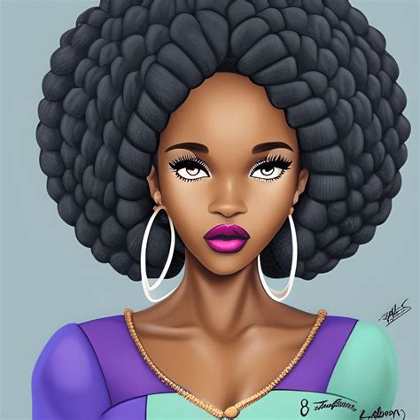 Beautiful Darkskinned African American Girl Disney Princess Pop Art