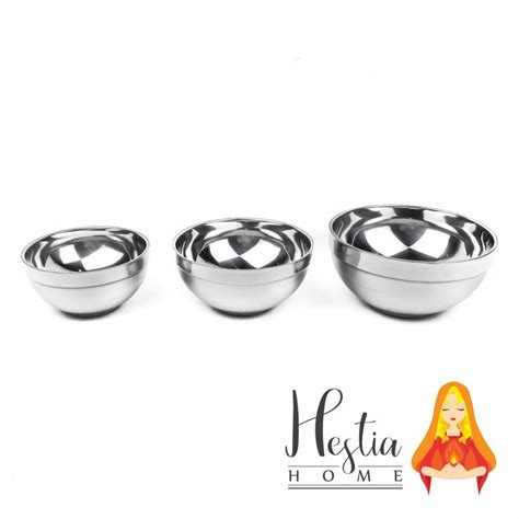 Jual 99 Mangkok Korea Stainless Tebal Mangkuk Double Wall Bowl 12 14