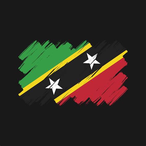 Saint Kitts And Nevis Flag Brush Strokes National Flag Vector