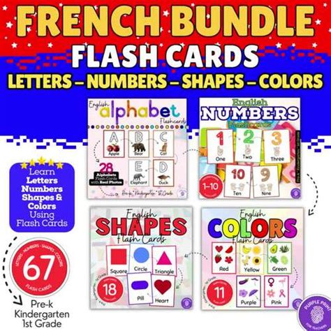 Engaging French Letters Numbers Shapes Colors Printable Flash Cards