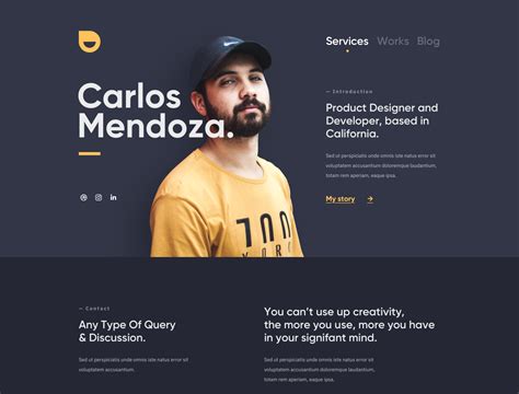 Carlos - Personal Portfolio Website by Muh Salmon for OWW on Dribbble ...