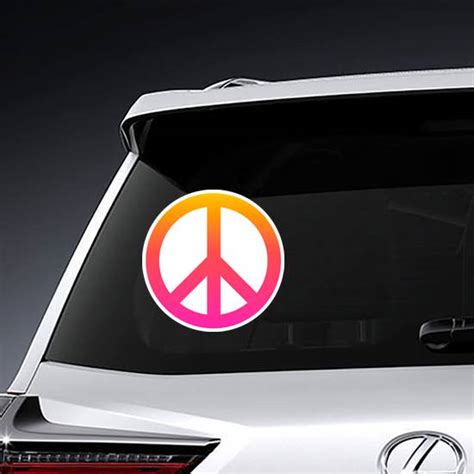 Pink and Orange Peace Sign Sticker