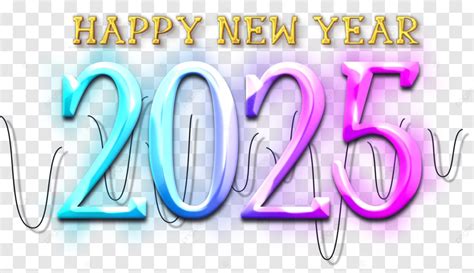 Happy New Year 2025 Text Design With Neon Effect Happy New Year 2025