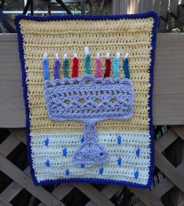 Silver Hanukkah Menorah Crochet Pattern By Stitching Stone Design