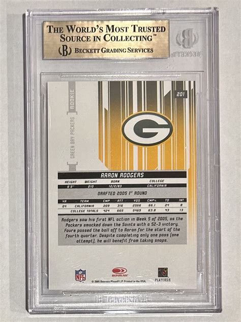 2005 Leaf Rookies Stars Longevity Ruby Aaron Rodgers 201 BGS 9 5 RC