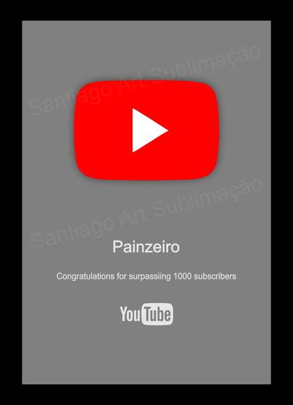 Placa Do Youtube Inscritos Elo7