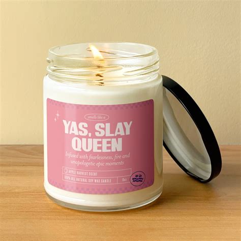 Yas Slay Queen Candle T In Pink Friendship T Funny Etsy