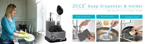 Zccz Soap Dispenser With Sponge Holder And Brush Holder Liquid Hand