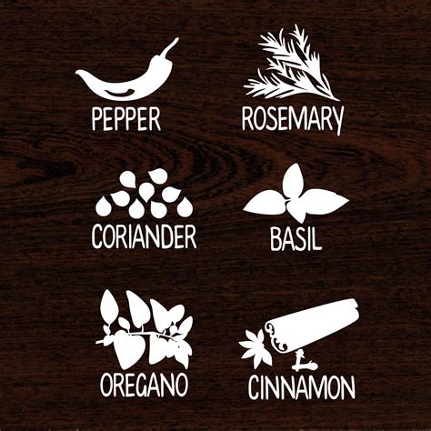 Spice Labels Svg Seasoning Labels Template Herbs Sign Svg Etsy