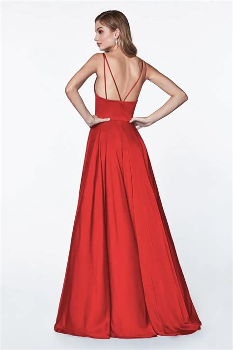 Cinderella Divine Spaghetti Straps V Neck Wrap Satin Gown Artofit