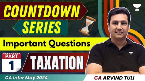 Important Question Series Part 1 Taxation CA Intermediate May 24