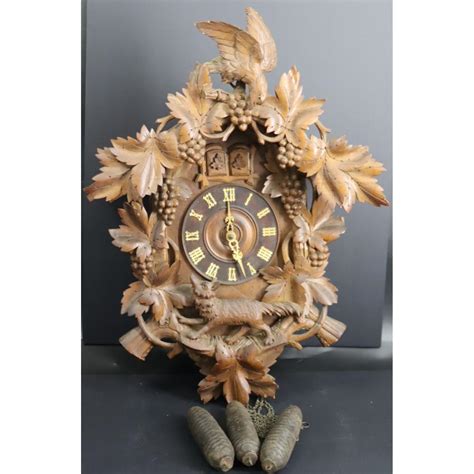 At Auction Large Antique Black Forest Carved Cuckoo Clock