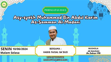 Peringatan Haul Syekh Samman Al Madani Di Langgar Ar Raudah Sakan Viii