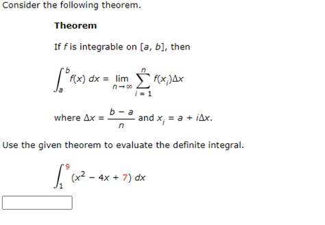 Solved Theorem If F Is Integrable On A B Then Chegg