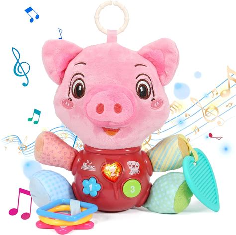 Amazon.com: Infant Toys 0-6 Months, Baby Girl Gifts Light Up Musical Toys Piggy Plush, Baby Toys ...