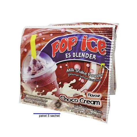 Promo Pop Ice Milk Shake Powder Rasa Choco Cream Paket 5 Sachet